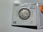 1894 Canada Newfoundland 20 Cents Silver Coin Plus 1926 Silver Venezuela Bolivar