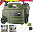 7 Gallon Water Jug Portable Camping Water Container With Wheels Handle Spigot Us