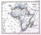 1844 Stieler Map Africa Egypt Nubia Zanzabar Guinea Capeland Guinea Madagascar