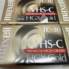 Lot 4 Maxell Vhs-c Camcorder Video Tapes Tc-30 Hgx-gold Premium High Grade Tapes