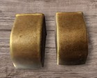 2  Small Vintage Brass Toe Caps table Leg Feet 7 8 Inch Wide X 1 1 2   New Os