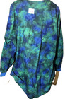 Scrubs  Long Sleeved Blue green Pattern Top With Two Front Pockets   Size 4xl 
