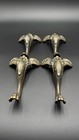 Set Of 4 Vintage Solid Brass Table Legs   Stand Feet For Glass Or Wood Top