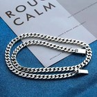 7-15mm Real Heavy Solid 925 Sterling Silver Cuban Link Chain Hip Hop Necklace