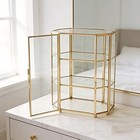 3-tier Glass And Gold Jewelry Box  Makeup Organizer  Glass Display Case