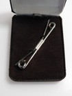 Vtg Christian Dior Silver Tone Collar Tie Bar In Original Box  With Price Tag
