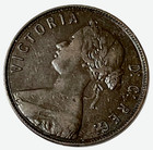 1872-h Newfoundland Canadian Large One Cent 1c Coin Canada Km  1 Lot A5-406