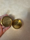 Vintage Solid Brass Hand Made   Painting Of A Bird Pill Box With Lid From India