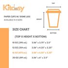16 Oz  White Disposable Coffee Cups With White Dome Lids - Hot Paper Cups To-go