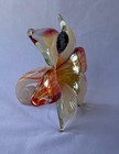 Genuine Italian Flower Blown Glass Murano Orange Red Beige Colors Italy No 779