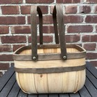 Rustic Wooden Baskets Set Of 2 Farmhouse Country Cottage Decor Storage 12     8 75