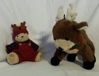 Lot Of 2 Christmas Stuffed Animals Teddy Bear 6 3 4    Reindeer 9 3 4  Toy Gifts