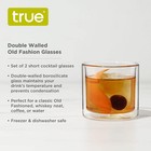 True Double Walled Old Fashioned Glasses  Glass Cups For Set Of 2  Clear 