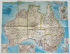 Vintage 1963 National Geographic Australia Map Tasmania New Guinea Aboriginal
