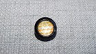 Antique Vtg Old Black Glass  Button Glas Set In Glass Aprx   9 16   832-e
