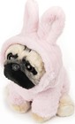 Gund Doug The Pug 9  Fuzzy Pink Bunny Hoodie Doug Plush Stuffed Animal   Pink 