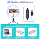 Rgb Led Ring Light Soft Lighting Tripod Usb Charging For Live Stream Selfie