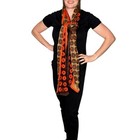 Brown Orange Felted Rectangle Long Scarf Made In Nepal 