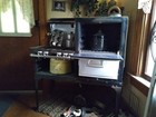 1920 s Antique Iron   Steel Gas Stove With Porcelain Finishes 41 l X 24 w X 34 h