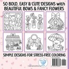 Bold And Easy Coloring Book  Simple Large Print Bows  Blossoms   Flowers For    