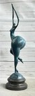 Signed Original Curvy Woman Bronze Statue 21  Tall Marble Base Figure Sculpture