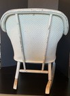 Antique  Vintage Child s  White  Wicker    Wood Rocking  Chair
