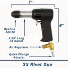 3x Rivet Gun Kit  Includes 3x Rivet Gun  5 Rivet Sets  2 Bucking Bars  2 Reta   