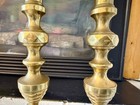 Early 19th Century Solid Brass 11    Pushup Candlesticks   Original Patina 