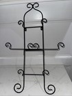 Black Metal 3 Tier Vertical Plate Rack Holder Wall Display Farmhouse Magazine