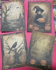 Set Of 16 Large Vintage victorian creepy spooky Halloween--emphera-scrapbook-etc