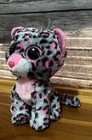 Ty Tasha Beanie Boos Leopard Plush 6    Cat Kitty Pink Stuffed Animal Toy Gift