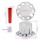 Chrome Hub Cover Semi Truck Wheel Kit Axle Cover 33mm Lug Front   Rear Complete