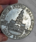 Vintage Oversized 3  -1776-1976 Novelty Kennedy Head Half Dollar Coin Coaster  3