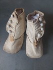 Antique White Leather Side Button Shoes Toc Baby Childrens Doll