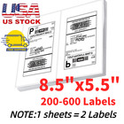 200-600 Half Sheet Shipping Labels Page 8 5x5 5 Self Adhesive Round 2 Per Sheet