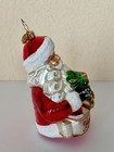 Rare Christopher Radko Santa Holding Gifts    happy Holidays     Ornament