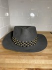 Vintage Oscar De La Renta Millinery Fedora Hat Studded Wool Felt Mens 22 In Gray