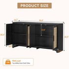 Sideboard Buffet Storage Cabinet With Rattan 4 Doors Entryway Console Cabinet Us