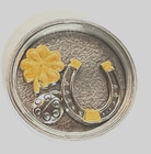 Ganz Round  my Good Luck Charm  Token W horseshoe Shamrock Ladybug W card 1 1 4 