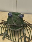Beaded Wire Sculpture Of A Frog Resting On A Leaf