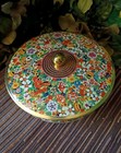 Vtg 1970 Floral Tin With Lid Designed By Daher England
