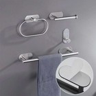 4 Pcs Towel Bar Set Bathroom Hardware Set Brushed Nickel Bath Accessories