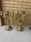 Pair Of Antique French Rococo 19th Century Ormolu Louis Xv Style Candelabras