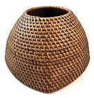 Basket  Rattan  Tightly Woven Wicker  Medium-small  Pyramid Shaped  Vintage