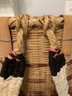 Vintage Boho Woven Wicker   Bamboo Backpack Gathering Basket W  Cotton Straps