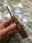 Roselli R113 Wood Carving Knife  Short  W  Stained Curly Birch Handle