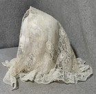 Vintage  victorian Princess Lace Mantilla Church Head Cover Veil Scarf Ivory Usa