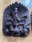 A Pair Of Balinese Garuda Acacia Wood Masks Carved By Indonesian Craftsmen