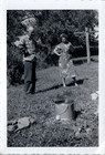 Vintage 1940s Photo Man Woman Couple In Backyard Looking Puzzled