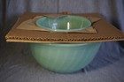 Fire King Jadeite Heat-proof Mixing Bowls In Original Box - 9  8  7 And 6 Inch